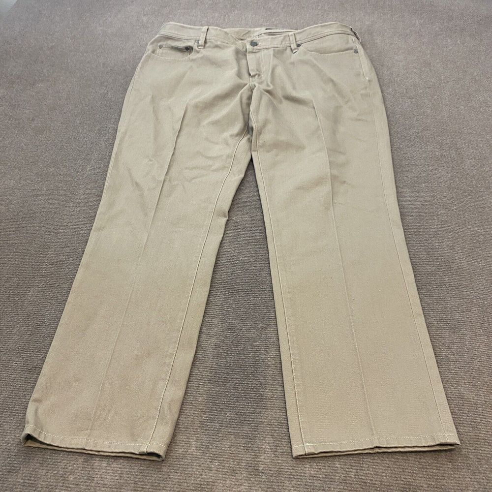 J Hilburn Chino Pant Mens 40 Beige Golf Golfer Performance Cotton Measures 40x30